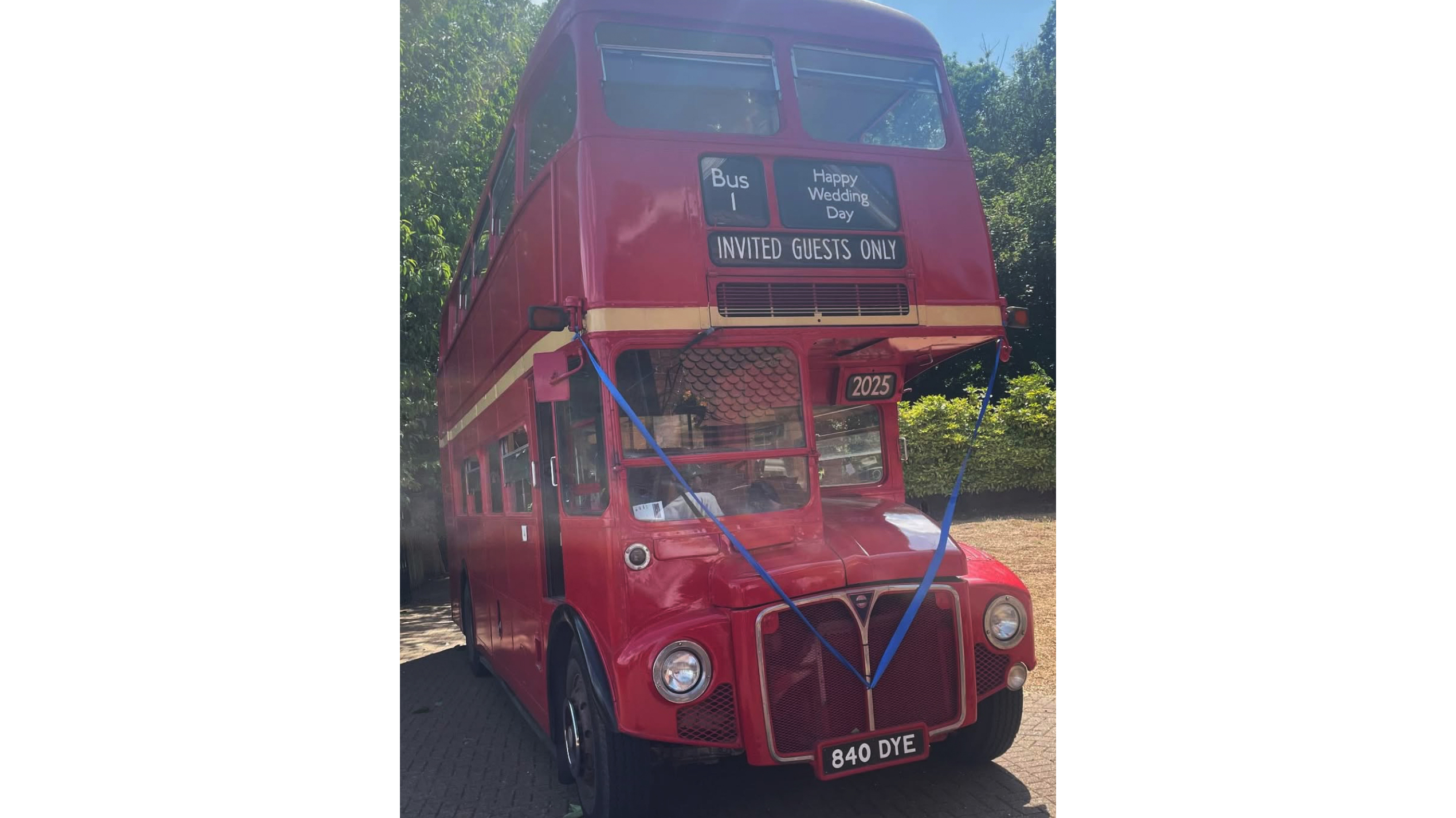 We just want to say a huge thank you for the incredible service provided by Premier Carriage and their partners who provided the Old Red London Routemaster Bus at our 20-year celebration. From start to finish, it was so much more than just transport, it was an experience that set the perfect tone for the day ahead!Seeing the beautifully restored red Routemaster arrive was a moment of pure nostalgia and excitement for our guests, especially those who had travelled from Portugal. It was not only a stylish and iconic way to travel, but also a brilliant way to keep everyone together and get the celebration started early.A special shoutout to the fantastic driver, who navigated the route with ease and professionalism, and to the wonderful assistant on board, who helped ensure everyone felt relaxed, safe, and completely in the celebratory spirit. Their warmth, humour, and friendly energy really added something extra, it wasn’t just a ride, it was a rolling party full of laughter, music, and great vibes.Thank you for getting our guests to the venue on time, in style, and full of smiles. It was a joyful and unforgettable part of the day, and we would recommend the Routemaster experience to anyone looking to add something truly special to their event. Absolute perfection from start to finish! Many thanksDean and Ricardo👏🎉❤️
